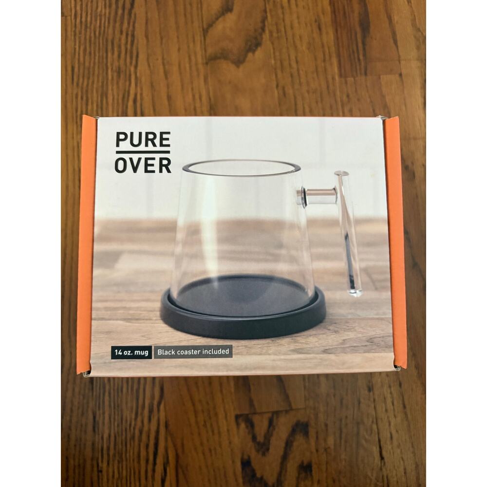 PURE OVER signature glass mug NEW